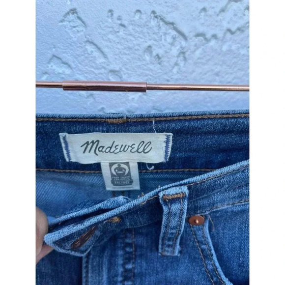Madewell Womens Flat Front Mid Rise Stovepipe Jeans Denim Blue Sz 27 - Picture 10 of 12